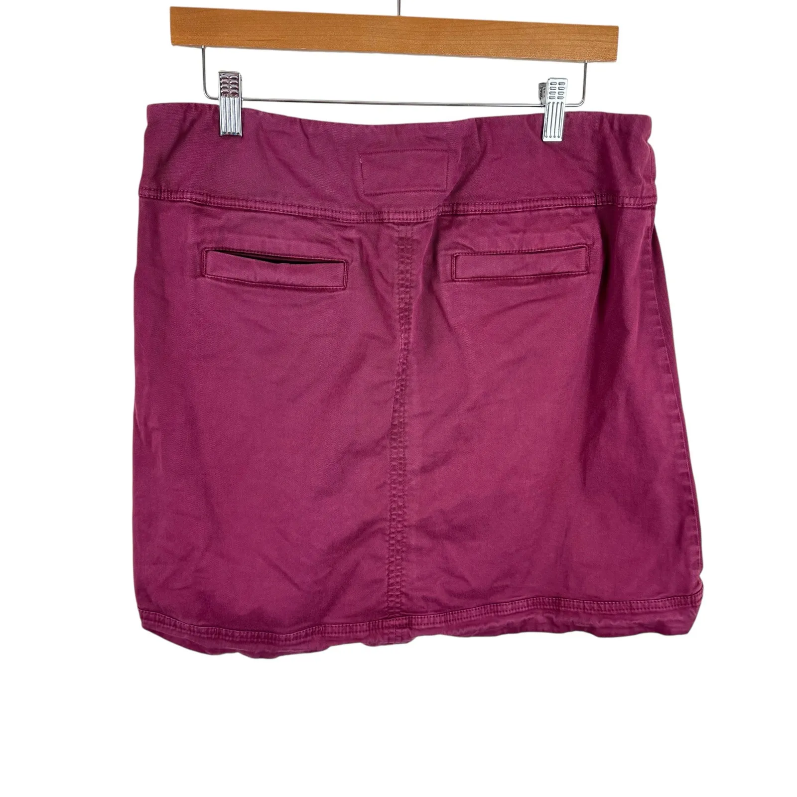 Aventura Millbrae Burgundy Organic Cotton Pull On Mini Skirt Elastic Waist Sz 8 Red - Image 2
