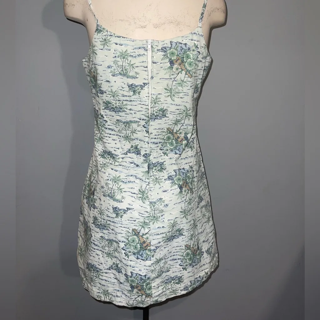 Aqua Blues Vintage 90s mini dress spaghetti straps Woman’s 9 SEE measurements Green Size undefined - Image 2