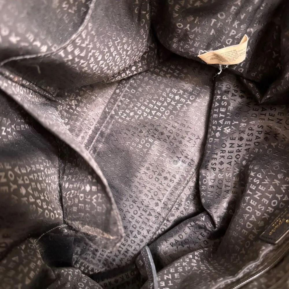 Kate Spade New York Larchmont Avenue Leather Penny Large Tote Color Black Used - Image 9