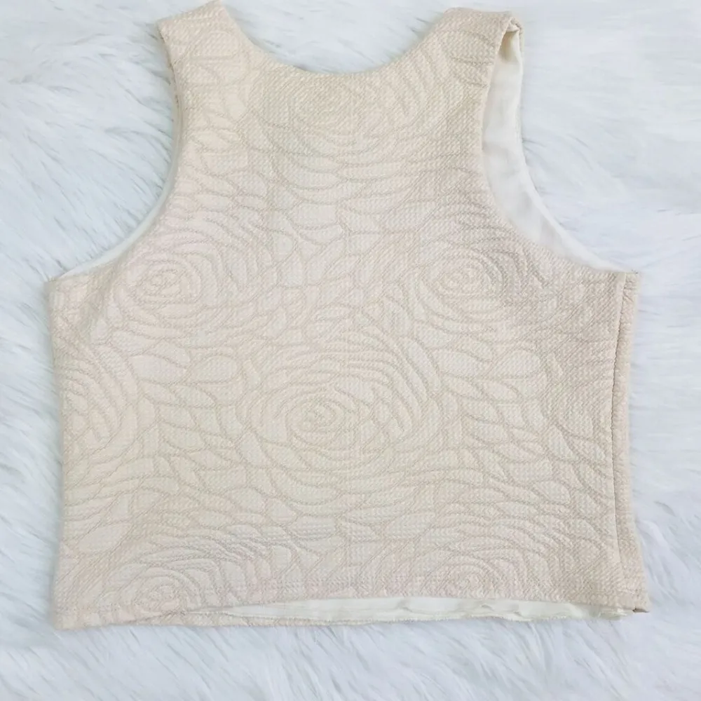 UN DEUX TROIS XL Sleeveless Top Beige Blouse - Image 3