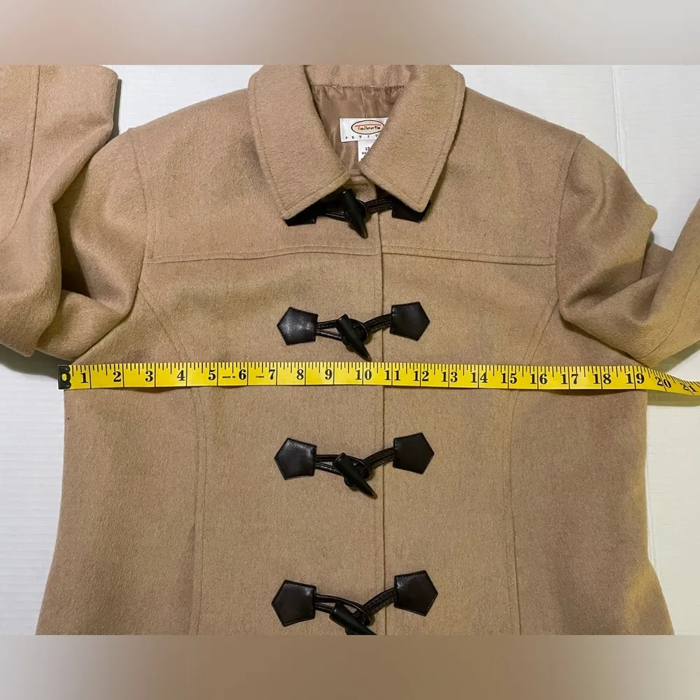 Talbots 100% Pure Camel Hair Lined Jacket Coat Horn Toggle Button Close-Petit 12 - Image 10