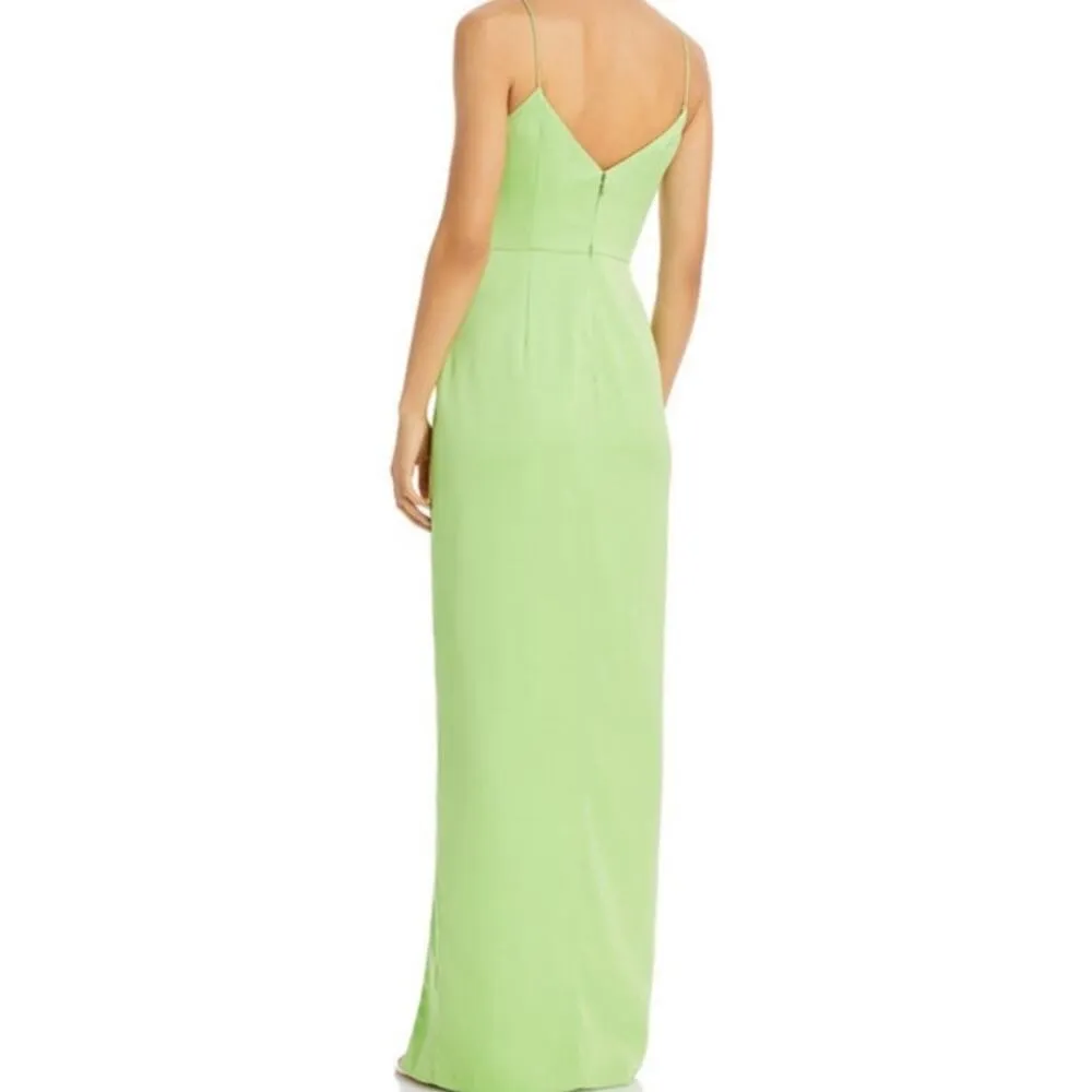 Aidan by Aidan Mattox Lime Green Tie Front Bodice Maxi Gown Sz 6 NWT - Image 12