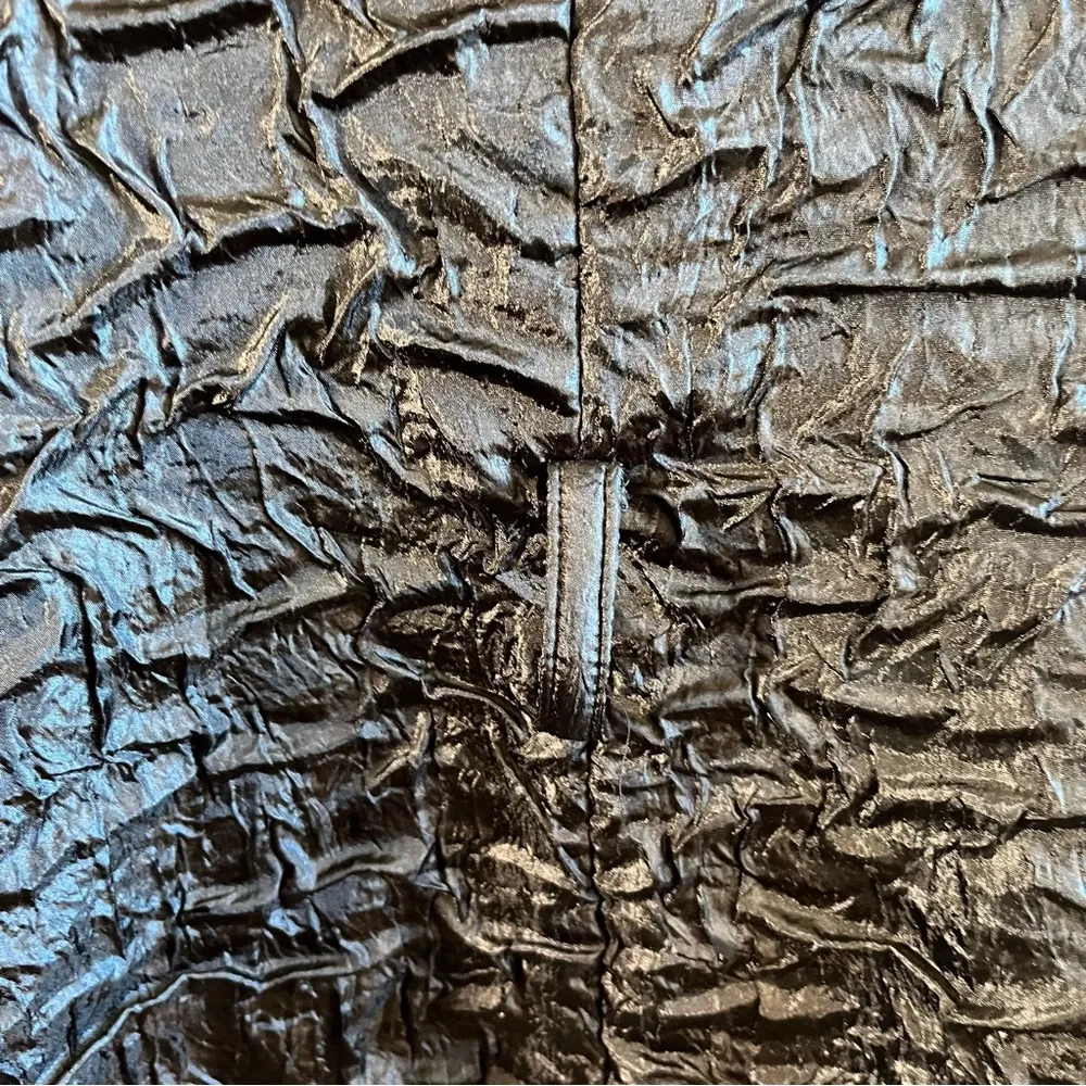 Anthropologie Jacket Yoana Baraschi Black Crinkle Coat Snap Front Sz M GUC - Image 9