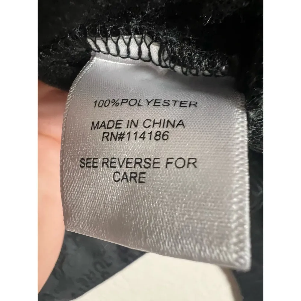 Juicy Couture Black Embossed Logo Print Zip Up Mock Neck Moto Jacket Size XL - Image 7