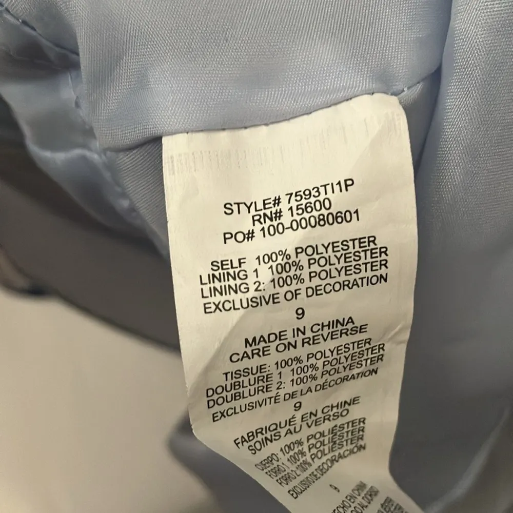 Sequin Hearts: Blue/White Flower Dress- Open Back with zipper back- tulle hem- 9 - Image 3