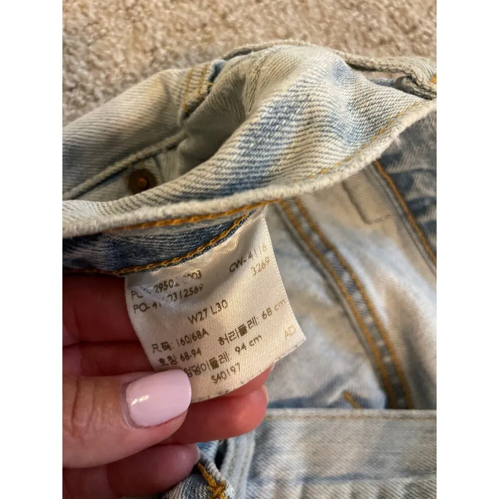 Levi’s Light Denim Wash Distressed Button Up High Waist Skinny Jeans - Image 5