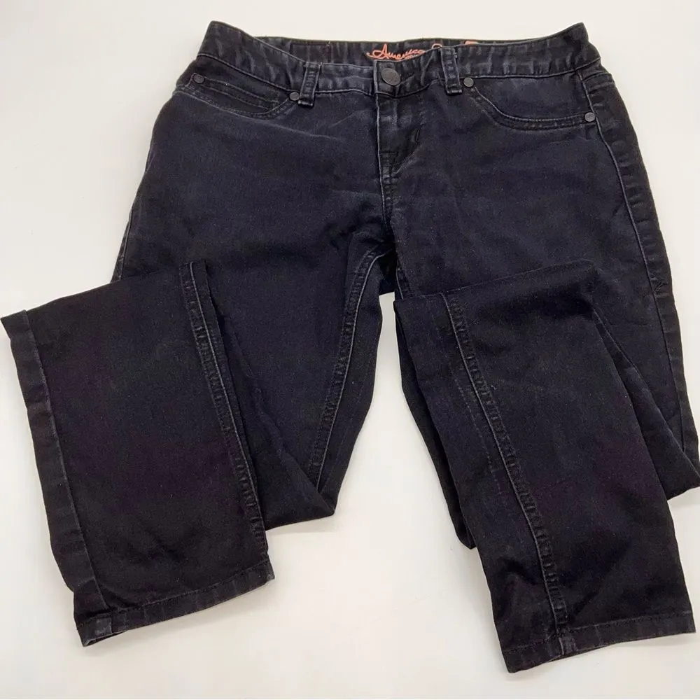 American Rag Curvy Juniors Dark Blue Denim Jeans Mid Rise Skinny Leg Size 5R - Image 9