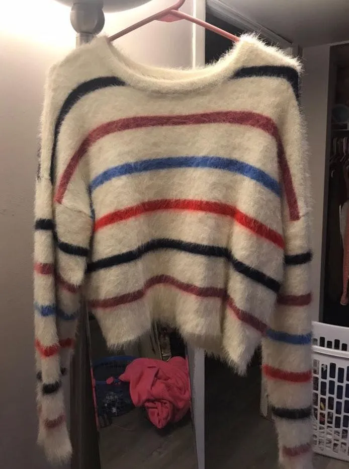Forever 21 Fuzzy Striped Sweatee - Image 2