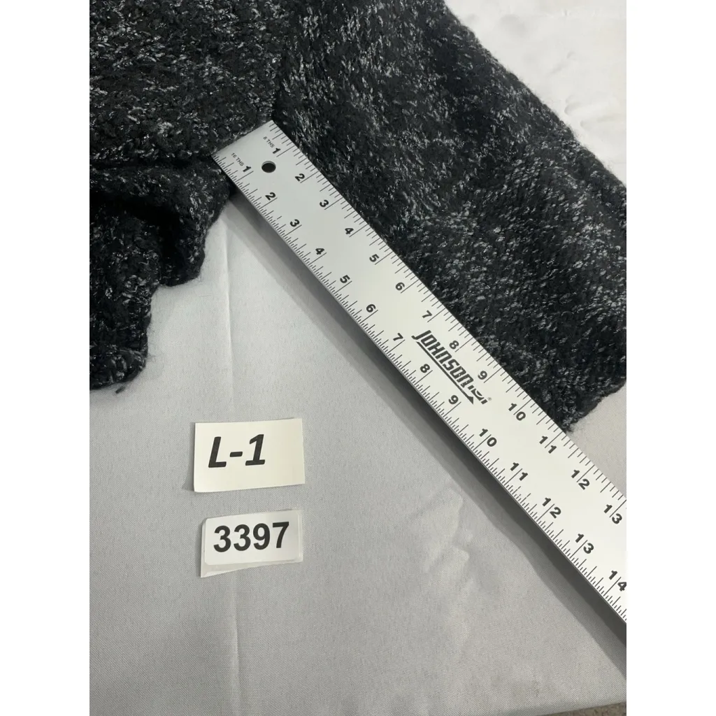 Womans Jones NY Woman Black Gray Metallic 1 Button Crop Cardigan Sweater 2x - Image 7