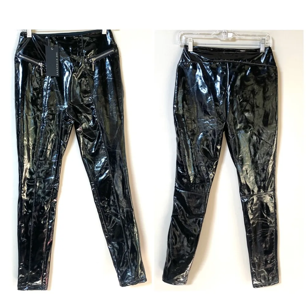 NWT Bagatelle NY High Waist Black Vegan Patent Leather Zipper Skinny Ank… - Image 6