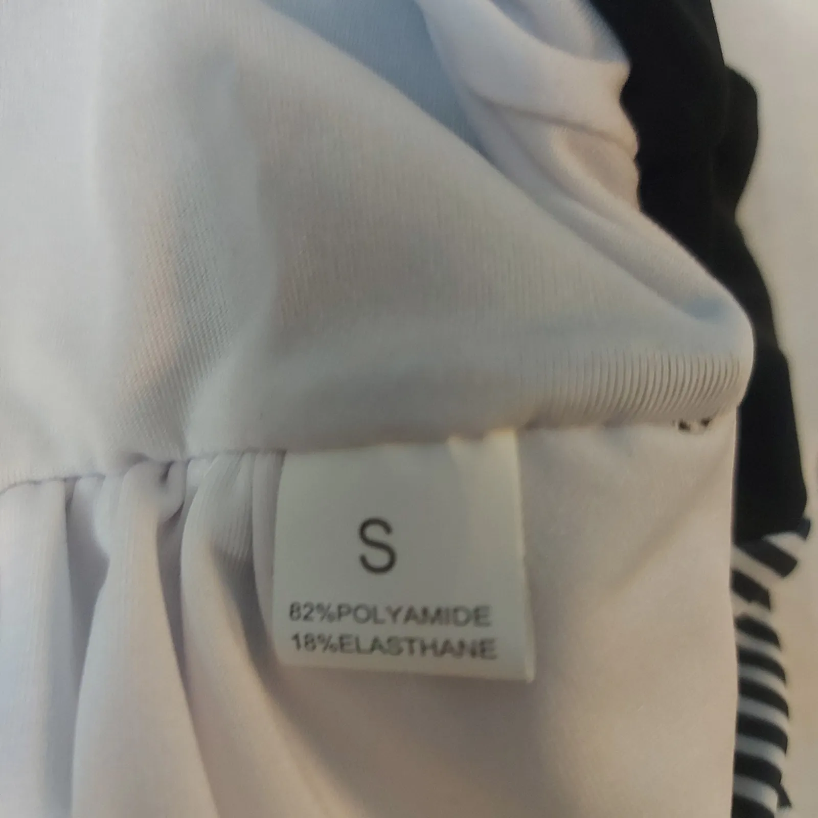 Black/White Halter Striped One Piece Bathing Suit S Swimwear Classic Mermaid NEW Black - Image 8