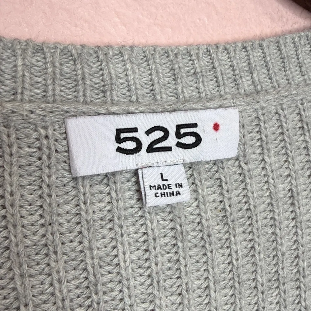 525 AMERICA EMMA: CREWNECK SHAKER STITCH COTTON SWEATER. SIZE L Gray Size L - Image 7