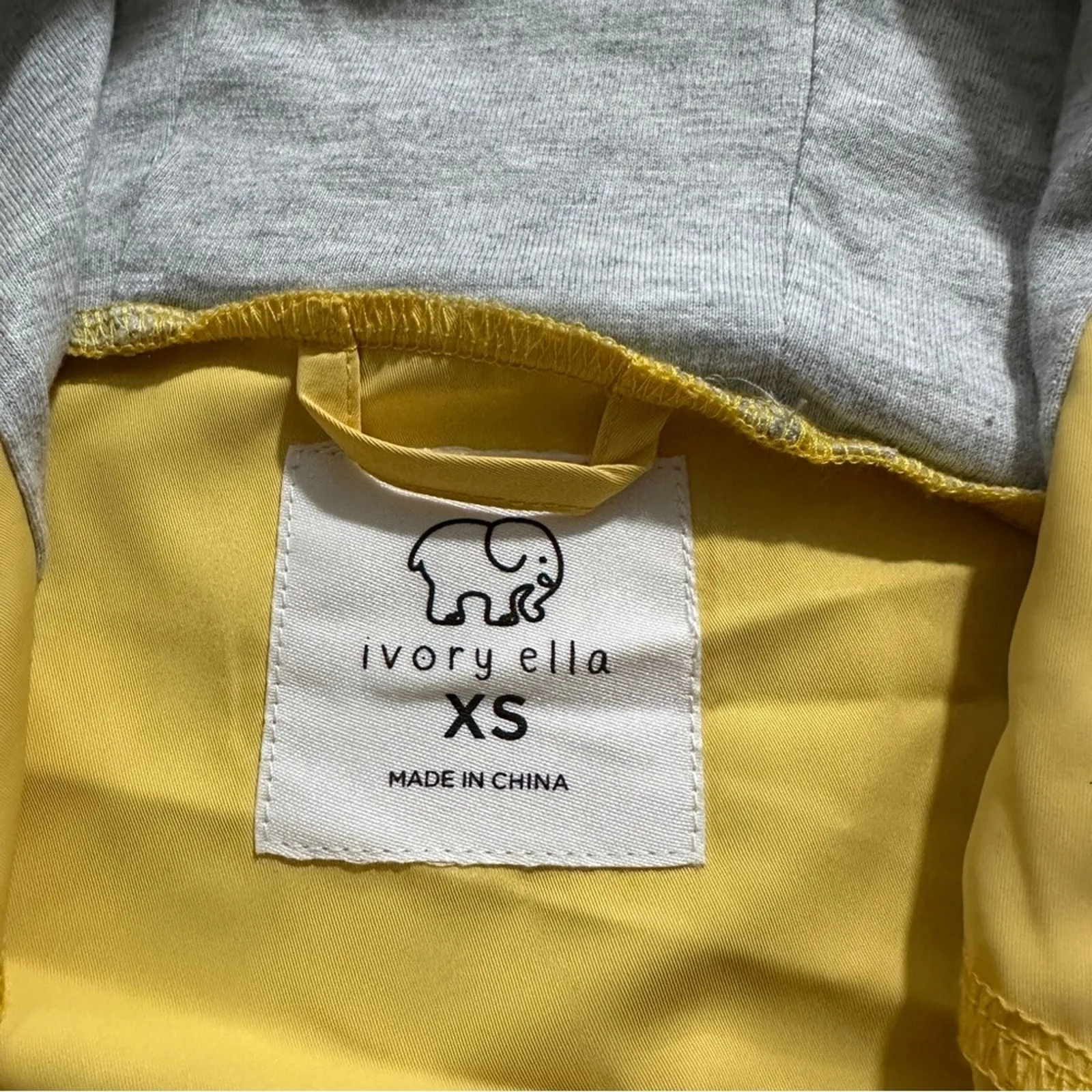 Ivory Ella Yellow Full Zip Drawstring Tie‎ Waist Long Sleeve Hooded Jacket Sz XS - Image 7