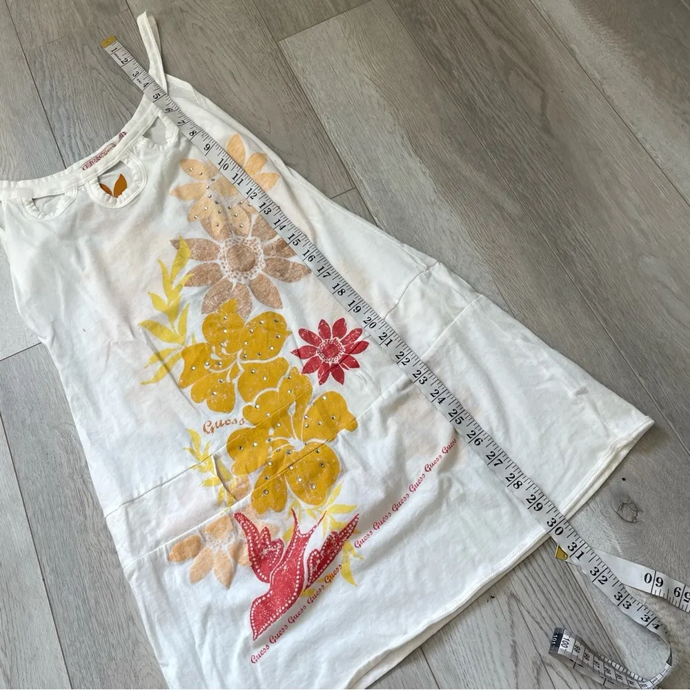 Guess Y2K Tunic floral rhinestone sequin womens White small girlhood fairy retro - Image 6