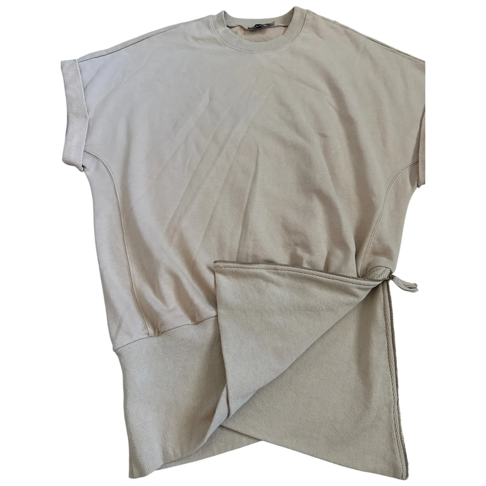 Retrofete‎ Coleen Sweatshirt Mini Dress in Tan Size Large - Image 7