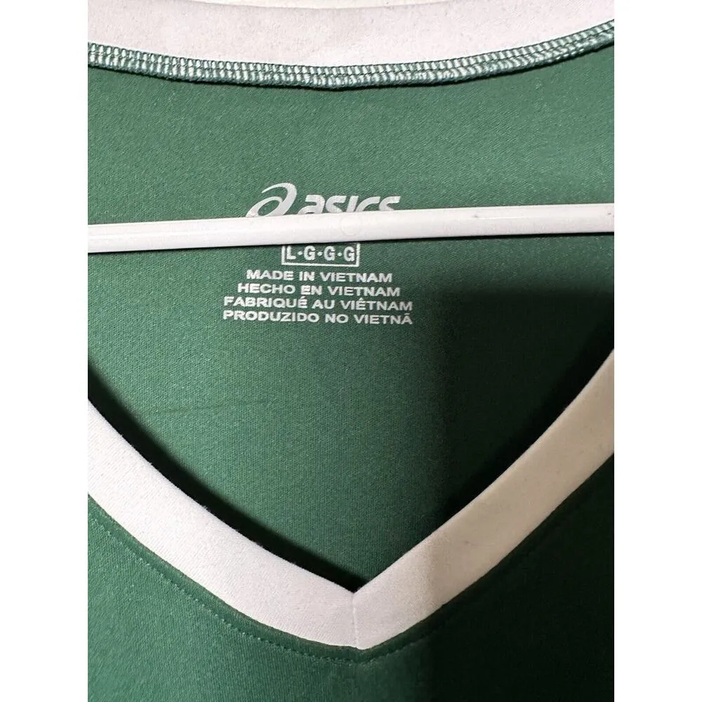 ASICS Women's Blocker Athletic Volleyball Jersey Top Short Sleeve, Dark Green LG - Image 3