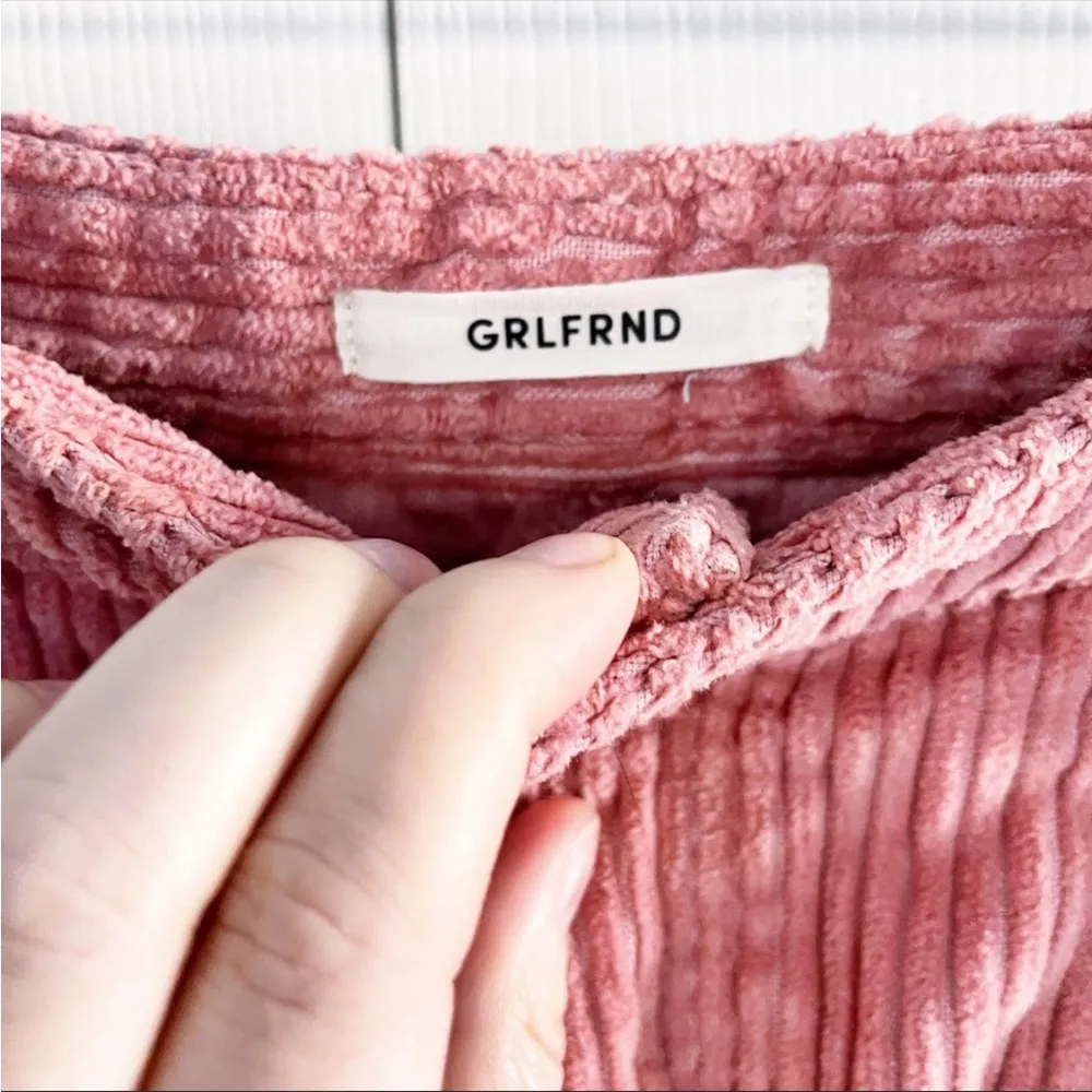 GRLFRND Pink Zamira Cotton-blend Corduroy Mini Skirt - Image 9