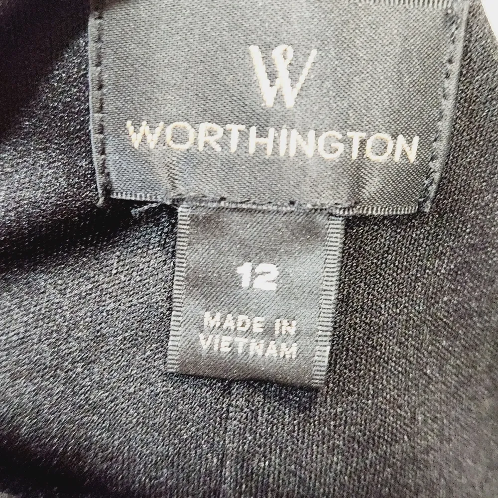 WORTHINGTON Multi-colored Pleated Fit & Flare Dress Size 12 - Image 11