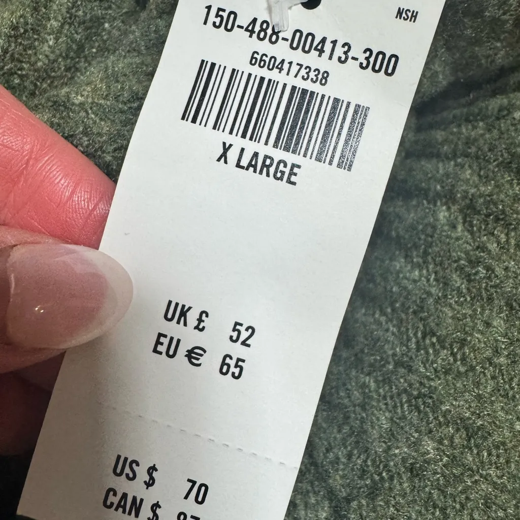 Abercrombie & Fitch Pearl Button Collared Cardigan in green XL NWT - Image 5