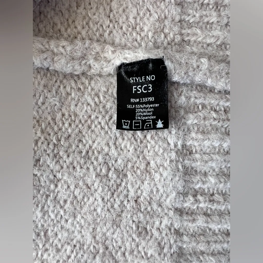 Pol Chunky Tan Long Sleeve Sweater Cardigan | Small - Image 5