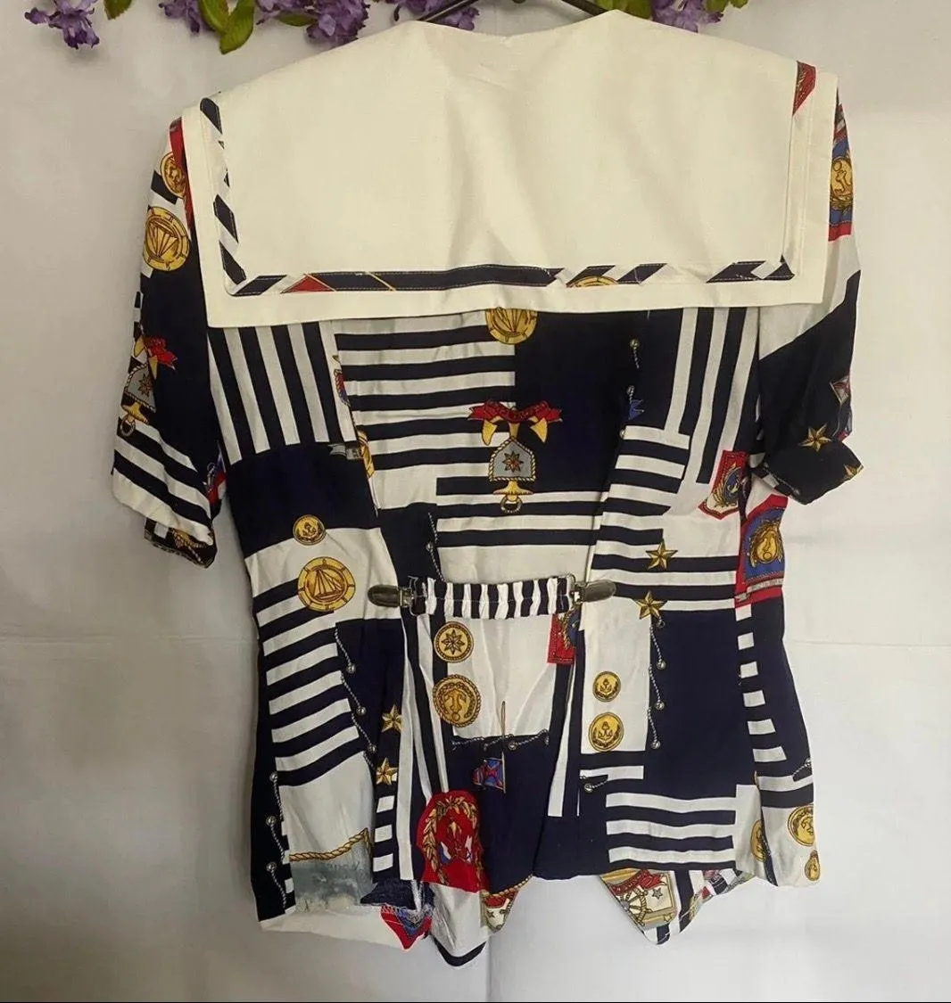 vintage sailor like 2 piece short Set - Image 3