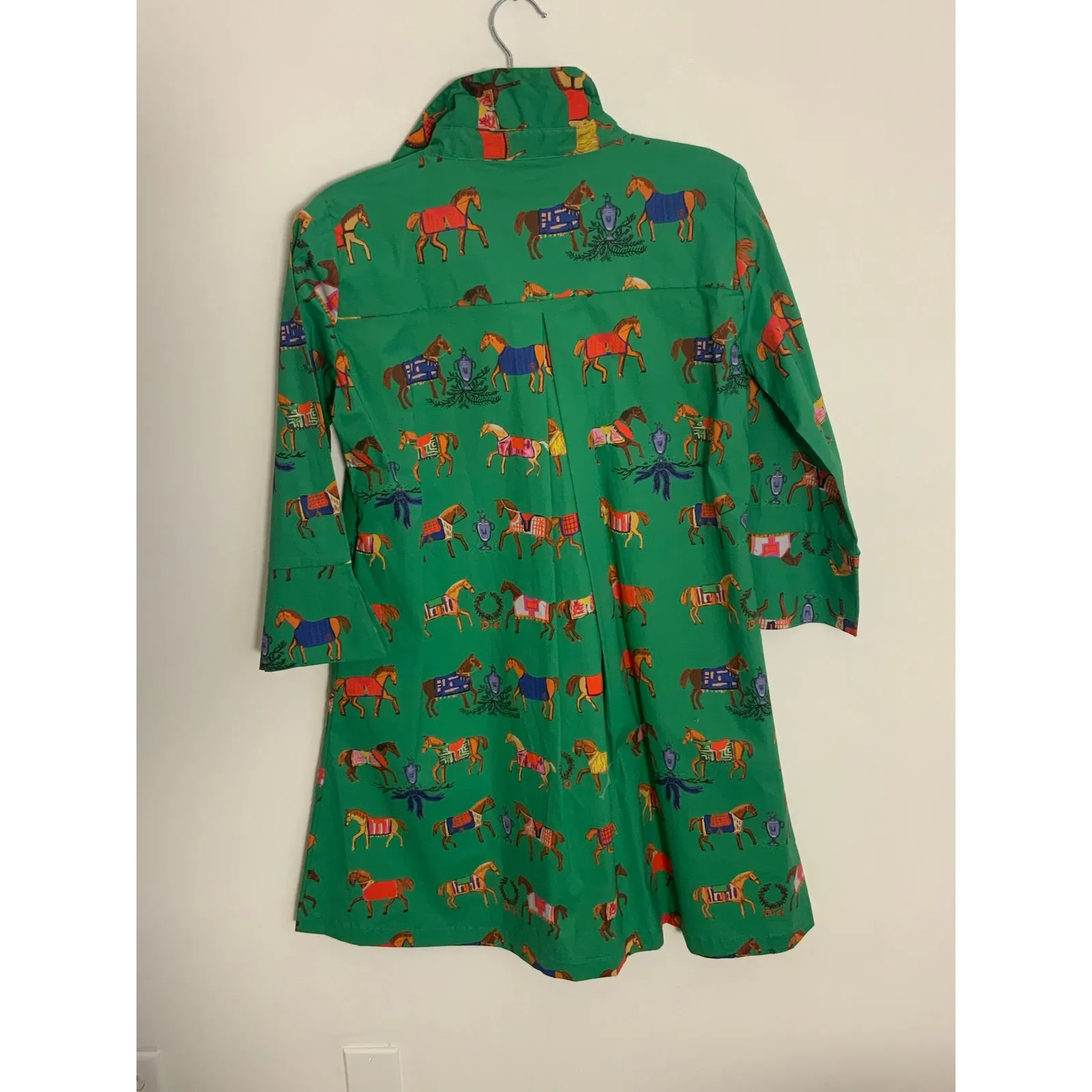 House Of MBR Ruthie High Horse Short Shirt Dress $298 NWT size small Green - Image 6
