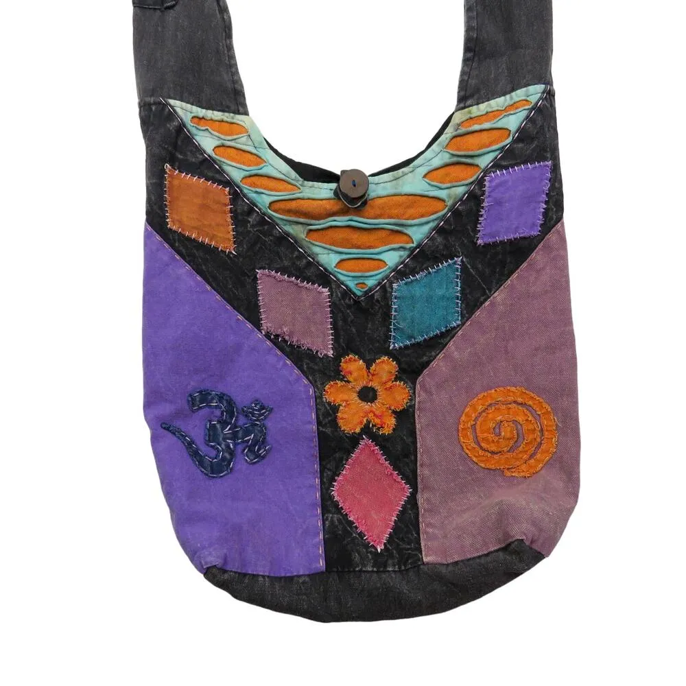 Collection Royal Vintage Boho Hippie Multicolor Patchwork Hobo Bag Shoulder Bag - Image 3
