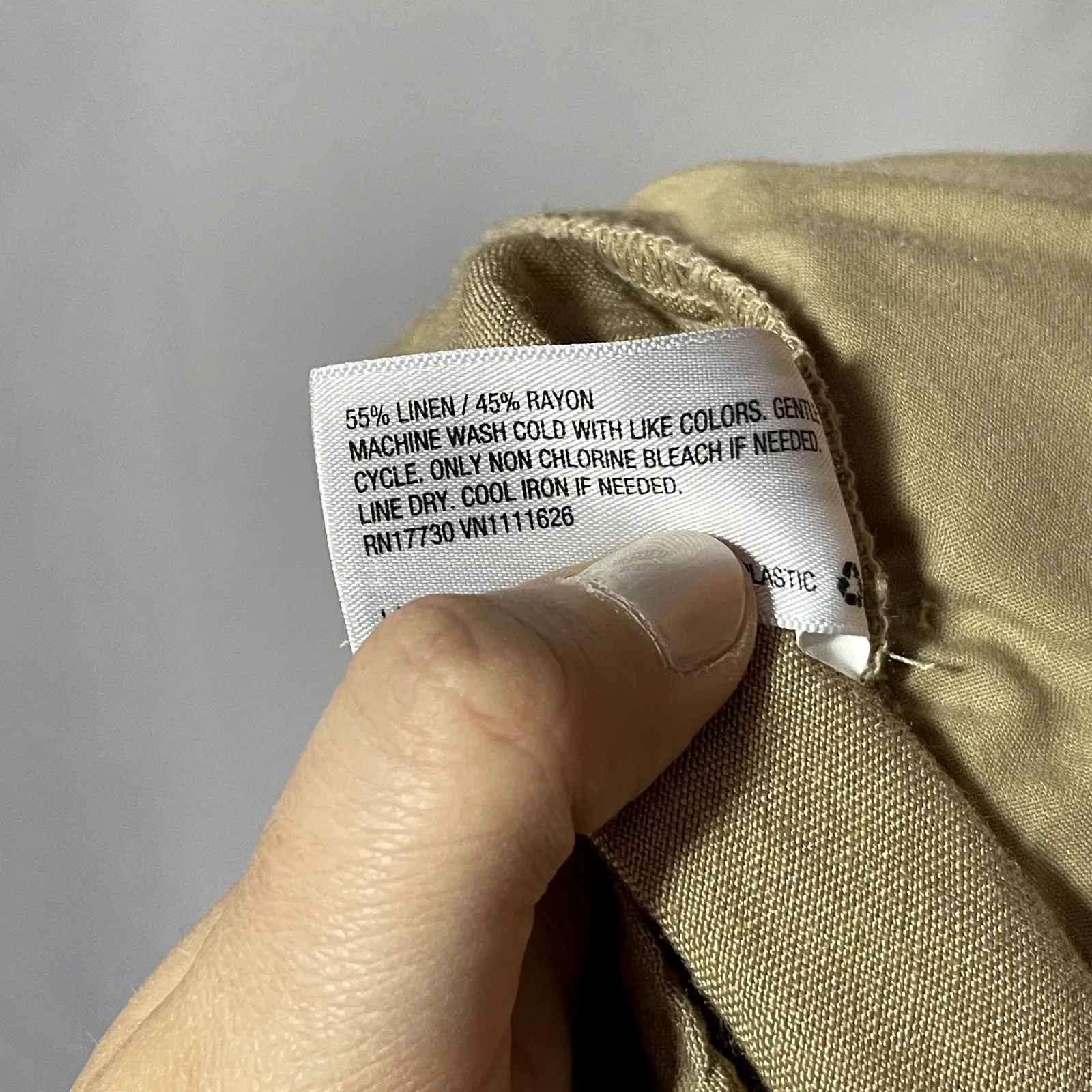 a new day linen blend women's size 12 khaki high waisted shorts summer pockets - Image 7