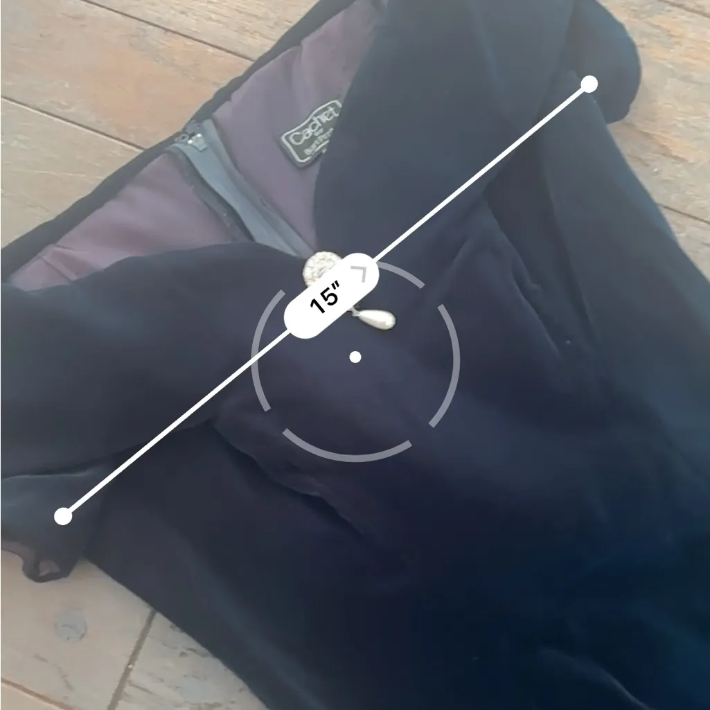 Vintage Cachet by Bari Portas Velvet Mini Dress Emerald Green Size 3/4 Holiday Black - Image 4