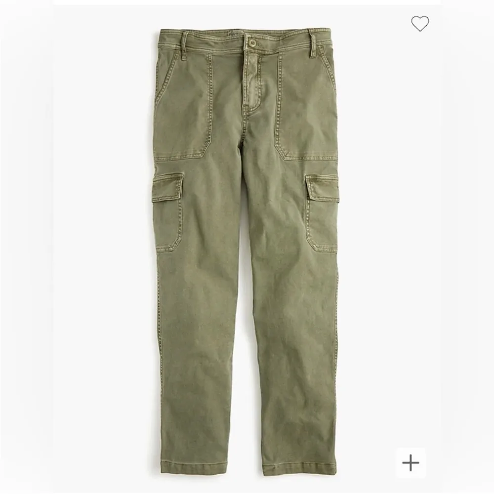 J Crew Olive Green Straight Leg Cargo Cropped Pants 27 - Image 5