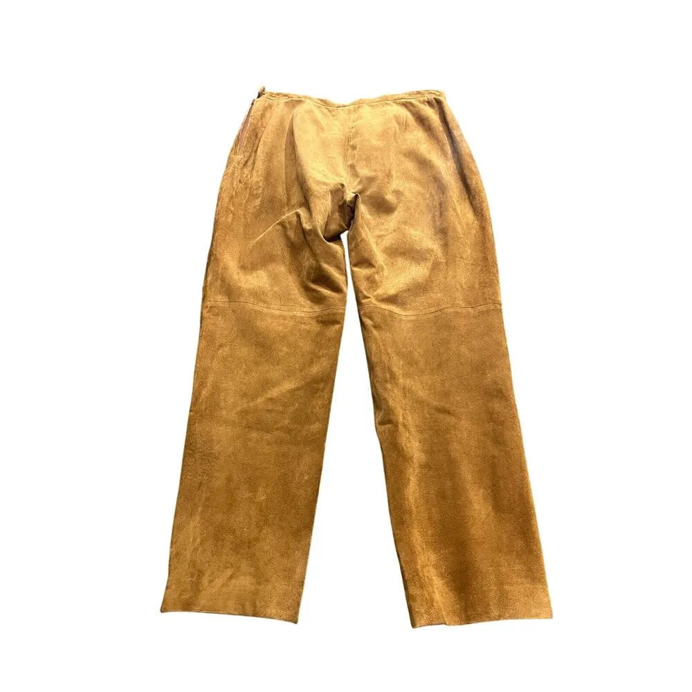 Vintage Jones New York Country Western Genuine Suede Leather Brown Pants size 16 - Image 6