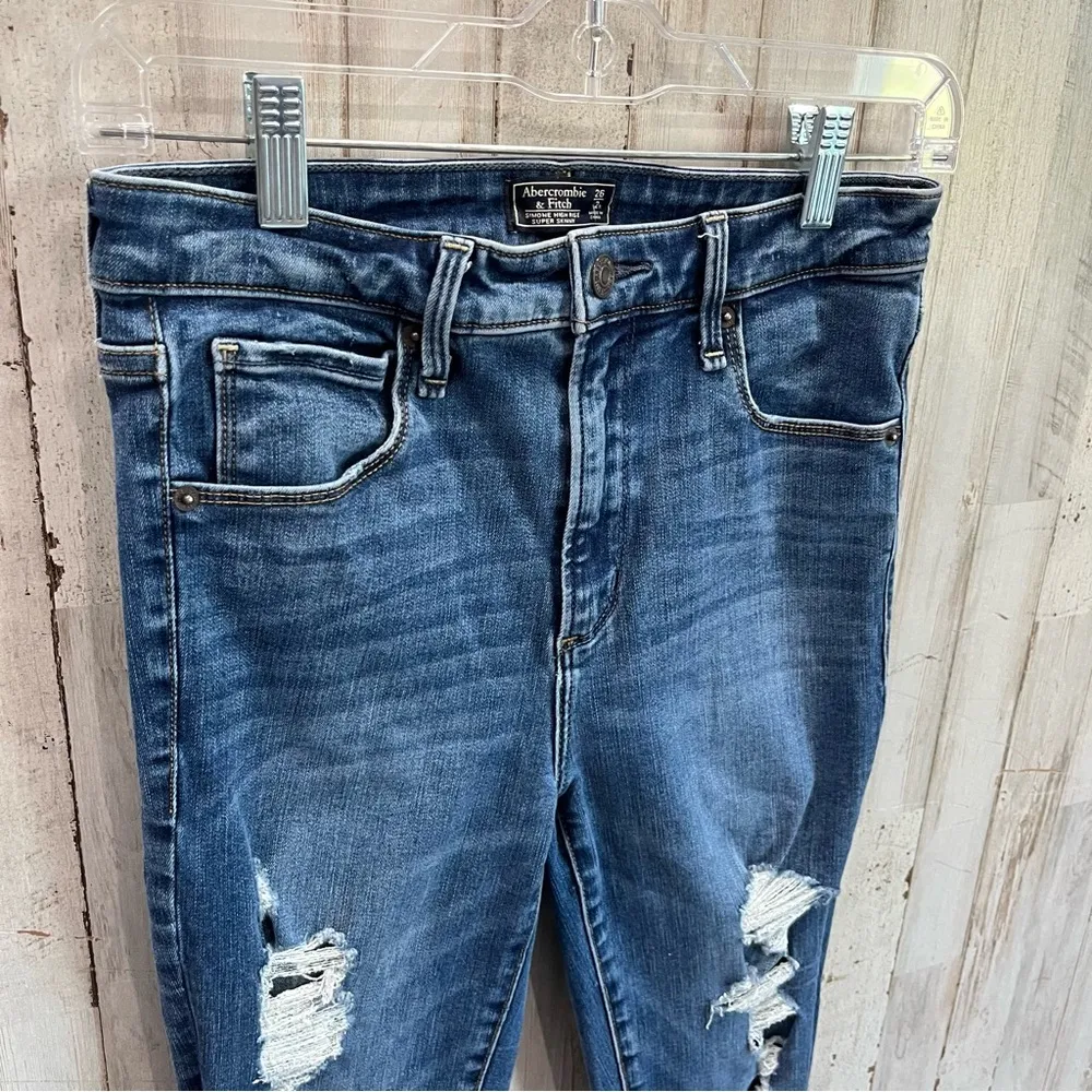 Abercrombie Simone High Rise Super Skinny Distressed Jeans - Image 2