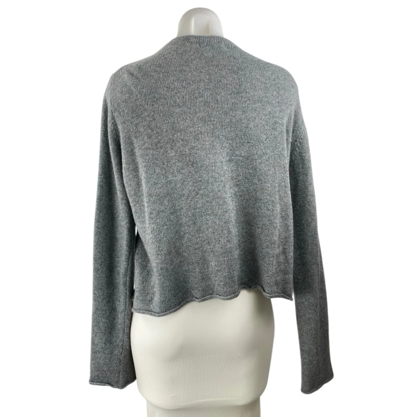 Mod Ref Women's Gray Long Sleeve Button Down Knit Cardigan Sweater Top Size L - Image 2