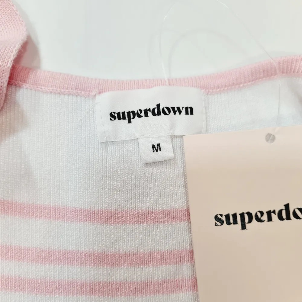 Superdown Susie Striped Knit Dress in Pink & White - Image 8