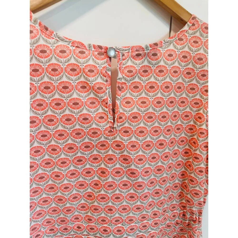 Summer Dress Size medium Cotton made in USA Geo Floral shape Pockets Pink - Image 6