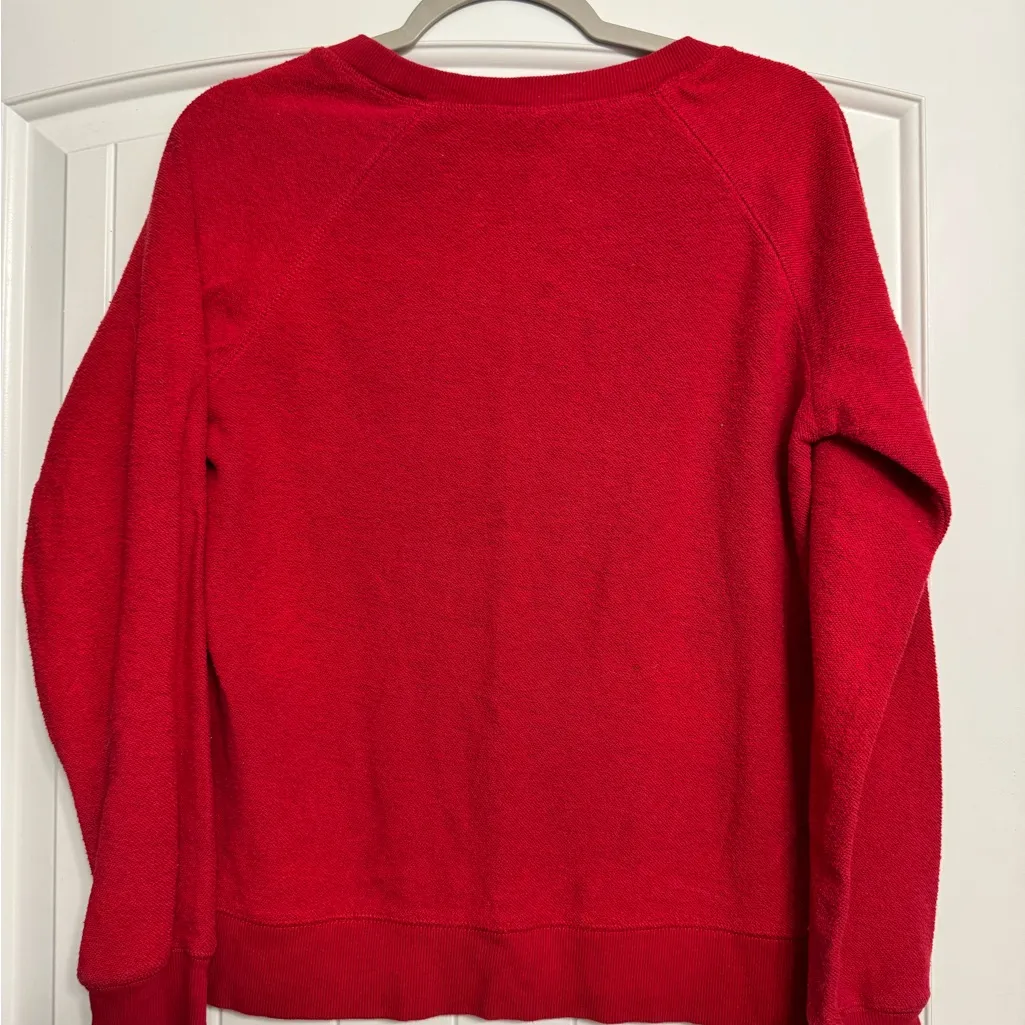 Red Sweatshirt with Embroidered Text - Image 4