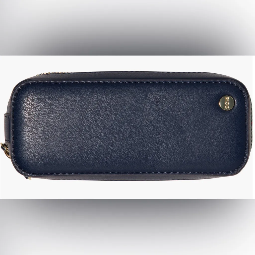 NWT Stoney Clover Lane Slim Jewelry Case Plaid Navy Blue Green Vegan Leather - Image 4