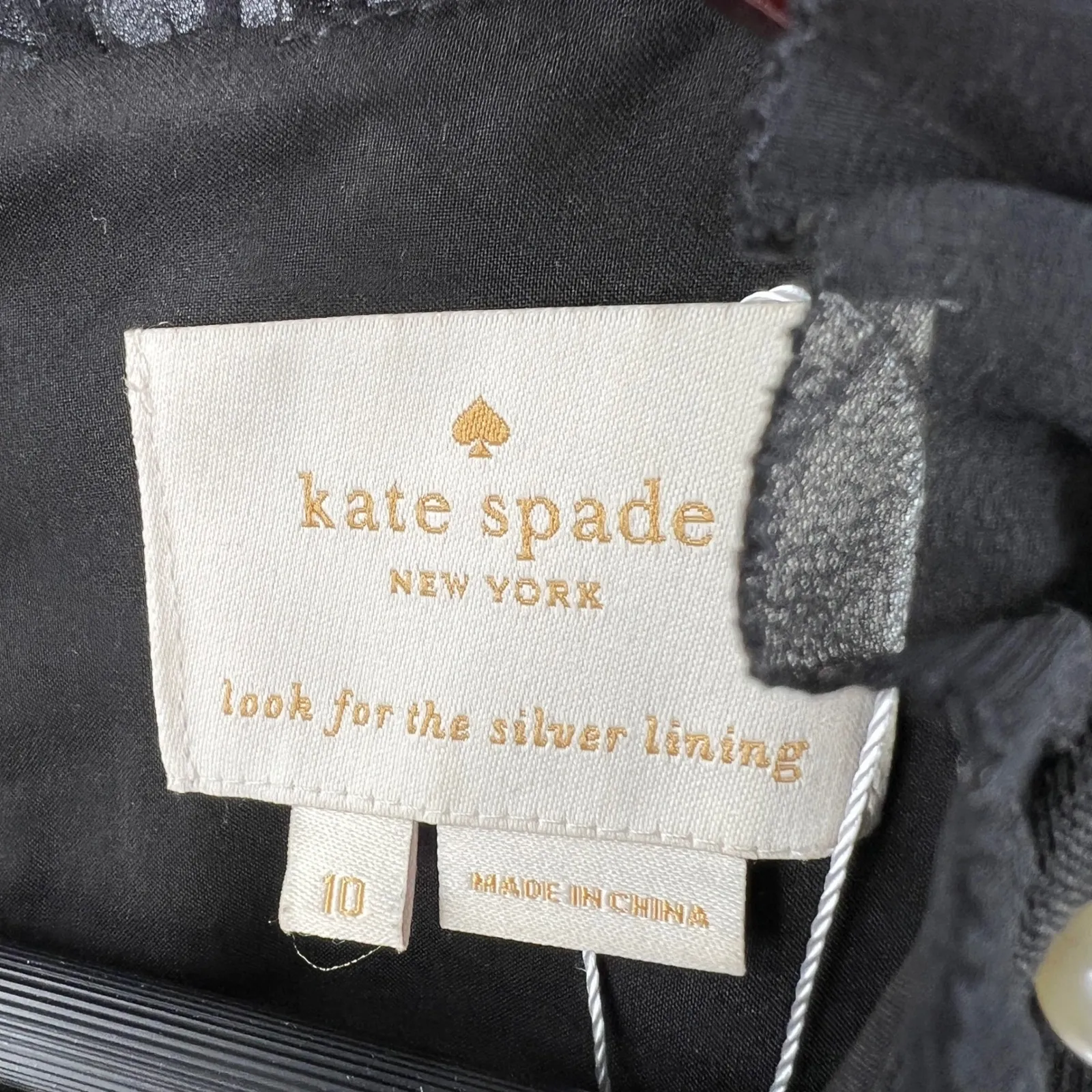 Kate Spade New York Black Sleeveless Pearl Embellished Ruffle Neck Dress Size 10 - Image 5