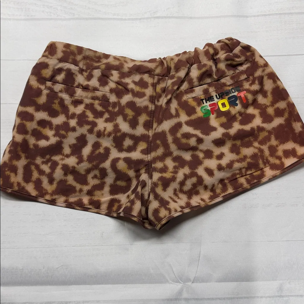 The Upside Sport Leopard Print Women's Running Athletic Activerwear Shorts Brown Size 6 - Image 4