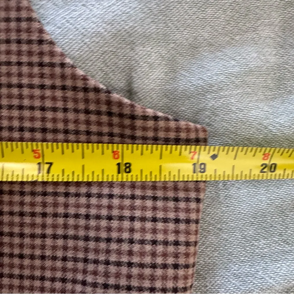 House Of Harlow 1960 Brown Plaid Button Down Vest Size L Black Size L - Image 5