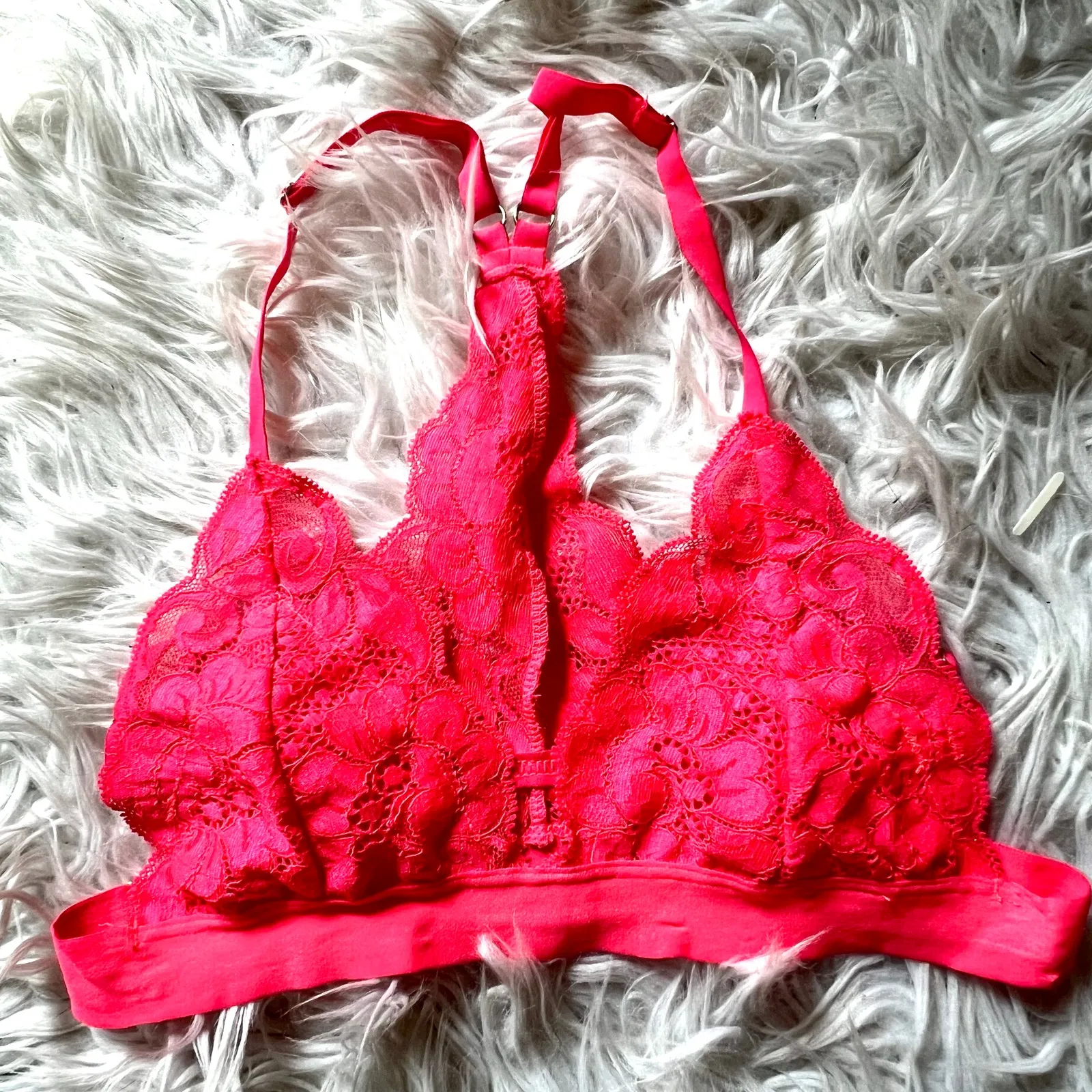 Free people we are hah sistah hot pink adjustable racerback bralette size S - Image 3