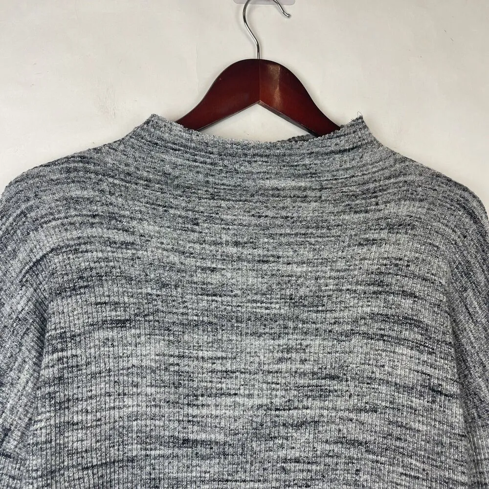 Nation LTD Womens Size Large Long Sleeve Shirt Top Knit Gray Space Dye - Image 3