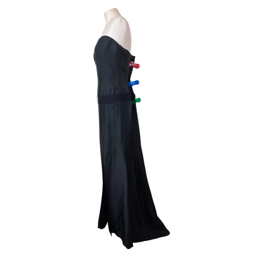 Jovani  Black Formal Strapless Vintage Gown size 12 - Image 6