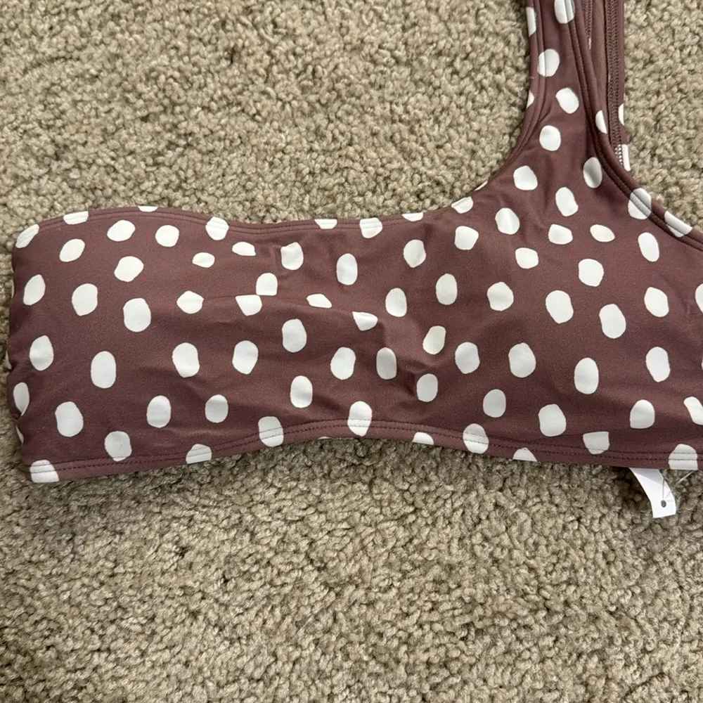 Abercrombie & Fitch Brown & White Polka Dot Bikini Top - Image 2