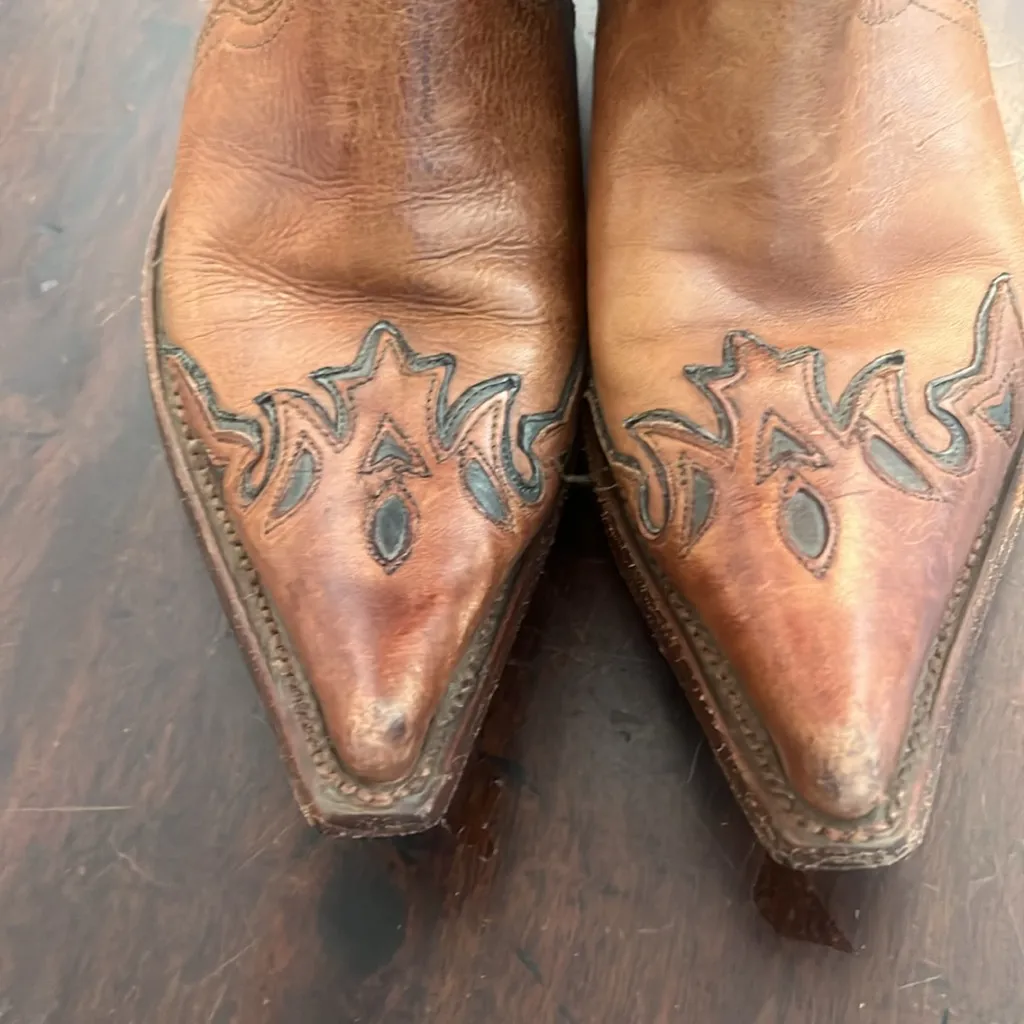 Stetson Brown Western Cowboy Boots with Cutout Design giddyup boots - Image 9