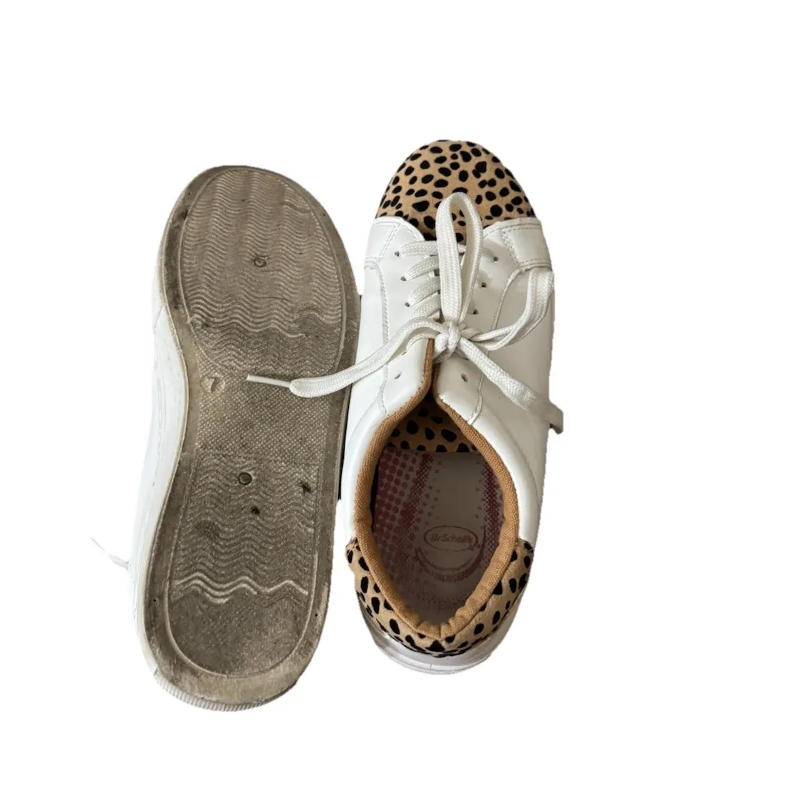 Dr Scholls Womens Sneaker 7M Brown Leopard Print Slip On With Laces Size 7 - Image 5