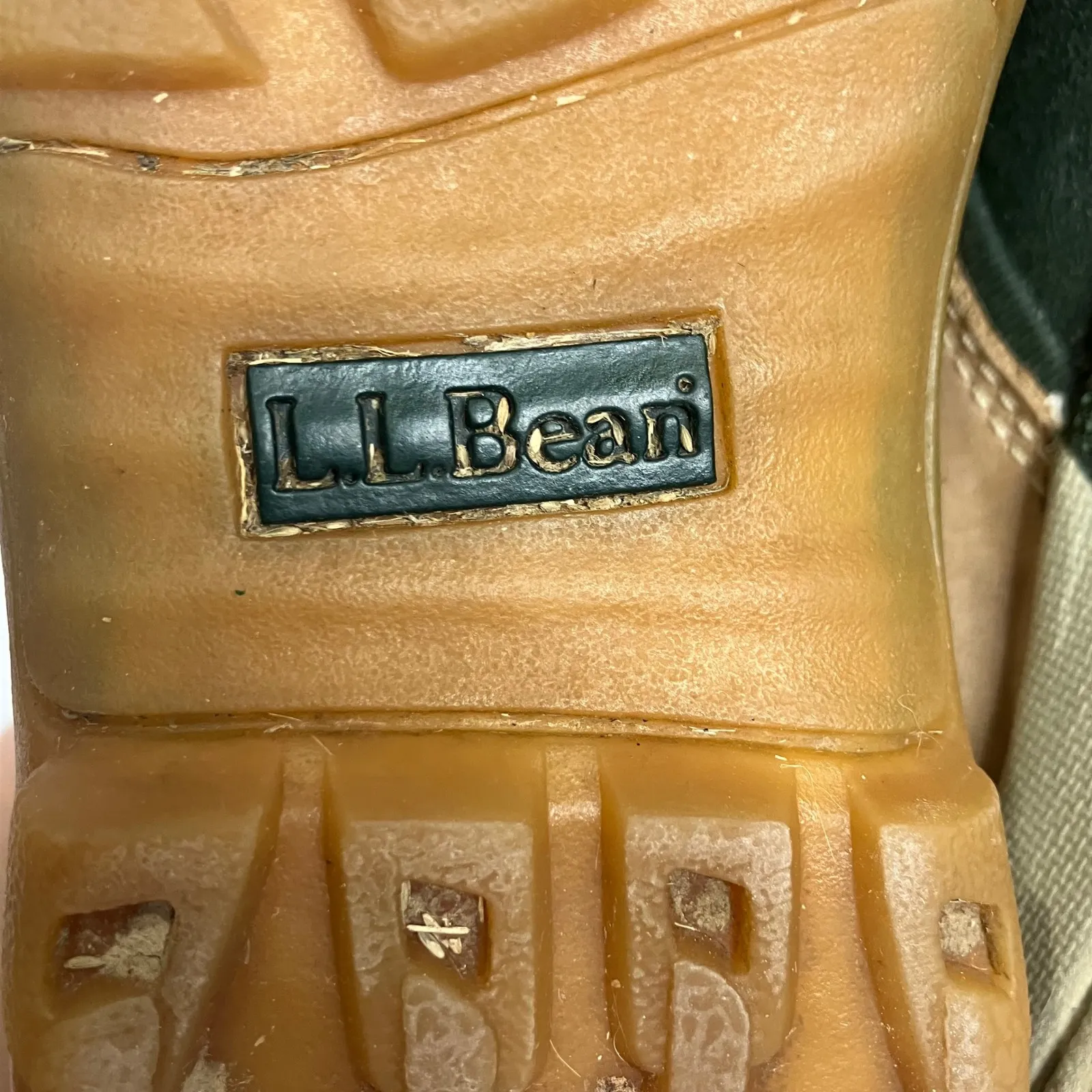 L.L. Bean women's ankle duck boots size 7.5 green tan outdoor casual hunting - Image 7