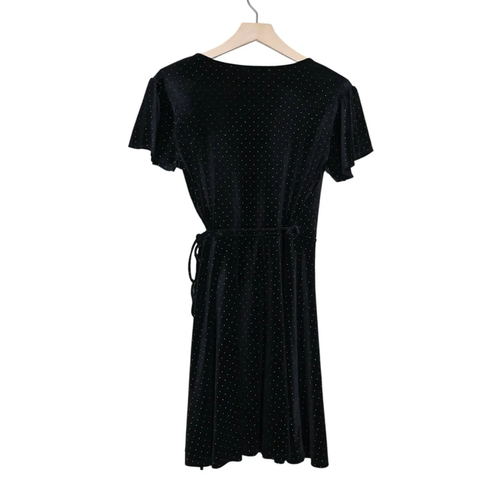 Gianni Bini Women's S Black Gold Dot Wrap Dress - Image 2