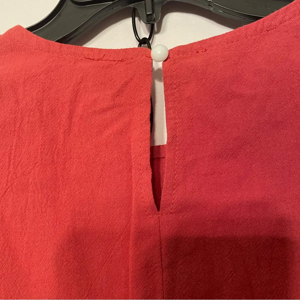 Coeur de Vague Ruffled Tier Swing Top NWT Women L Rust Sleeveless Boho Babydoll Red Size L - Image 6
