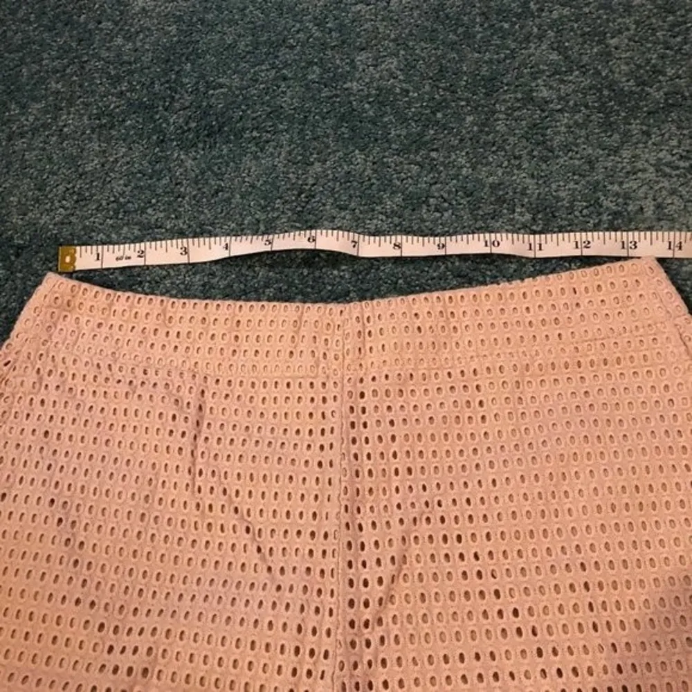 Ark & Co. Eyelet Lace Overlay Dress Shorts S SM Small Light Pink Ivory Cream Zip - Image 6